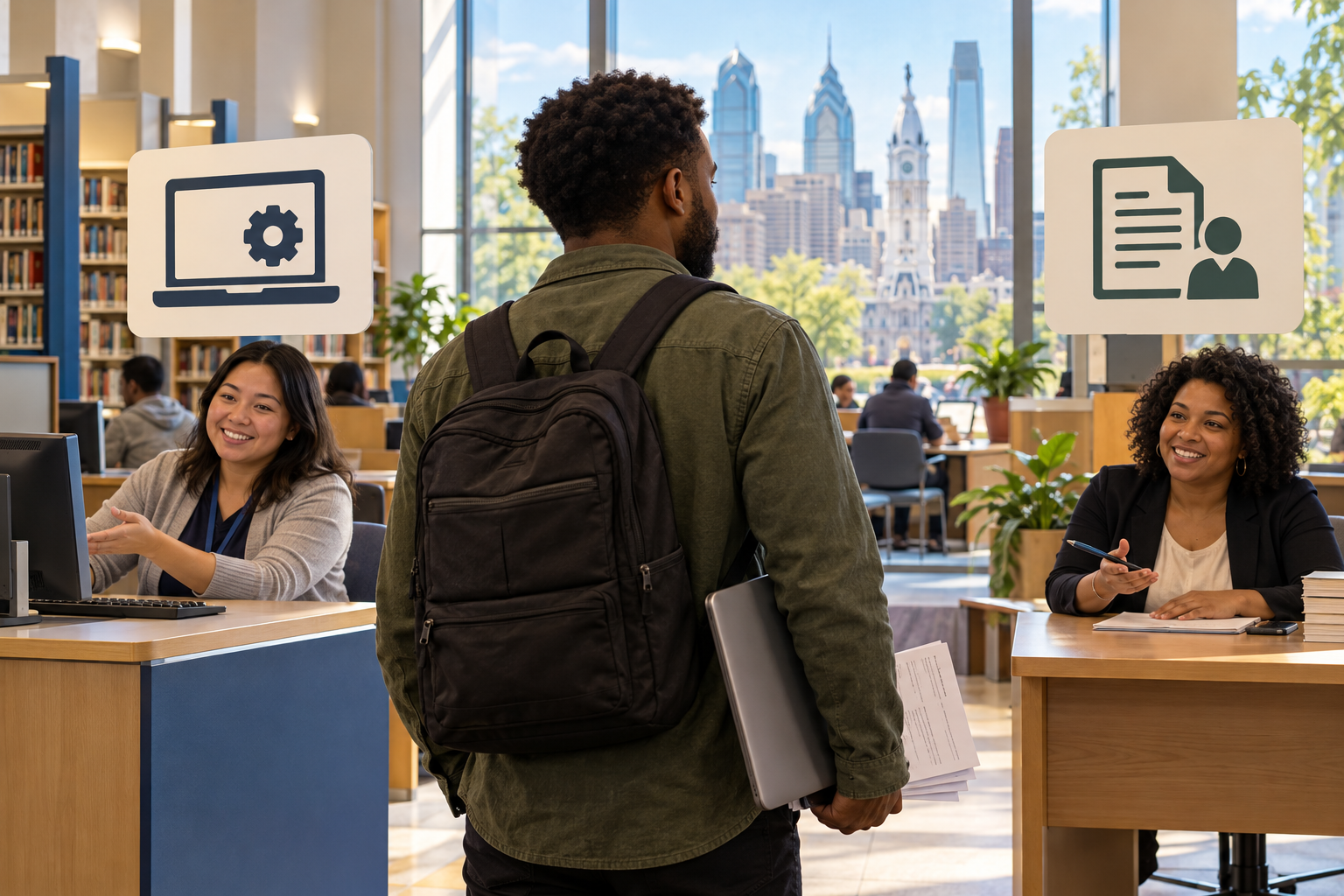 delivery job search help in Philadelphia: matching résumé, application or computer-support needs with a verified local assistance resource.