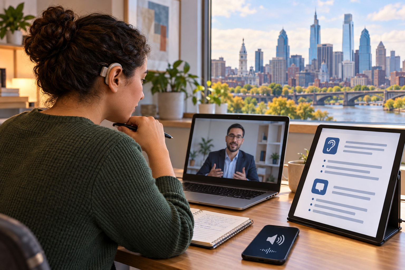 delivery job interview accommodations in Philadelphia: identifying an access barrier and discussing an effective way to participate in the interview.