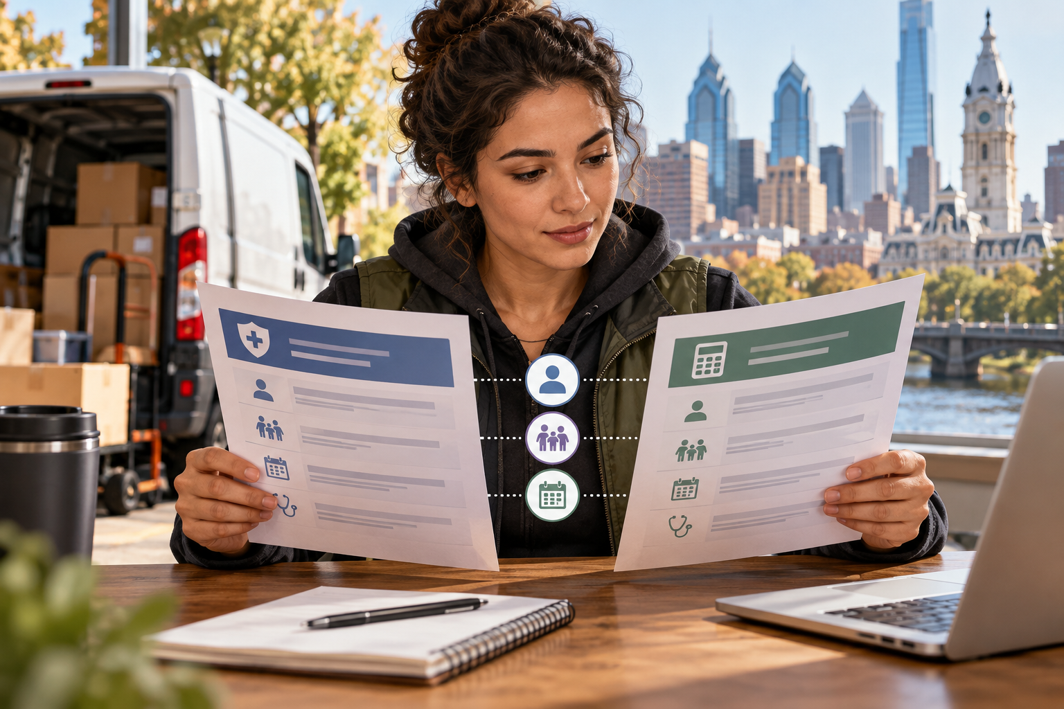 health plan documents for Philadelphia delivery jobs: matching coverage and employee-cost information to the same offered option, applicable period and intended coverage level.