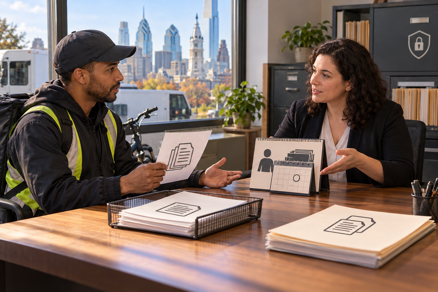 personnel files for Philadelphia delivery employees: separating an offered inspection from a request for copies while identifying covered records and unresolved access questions.