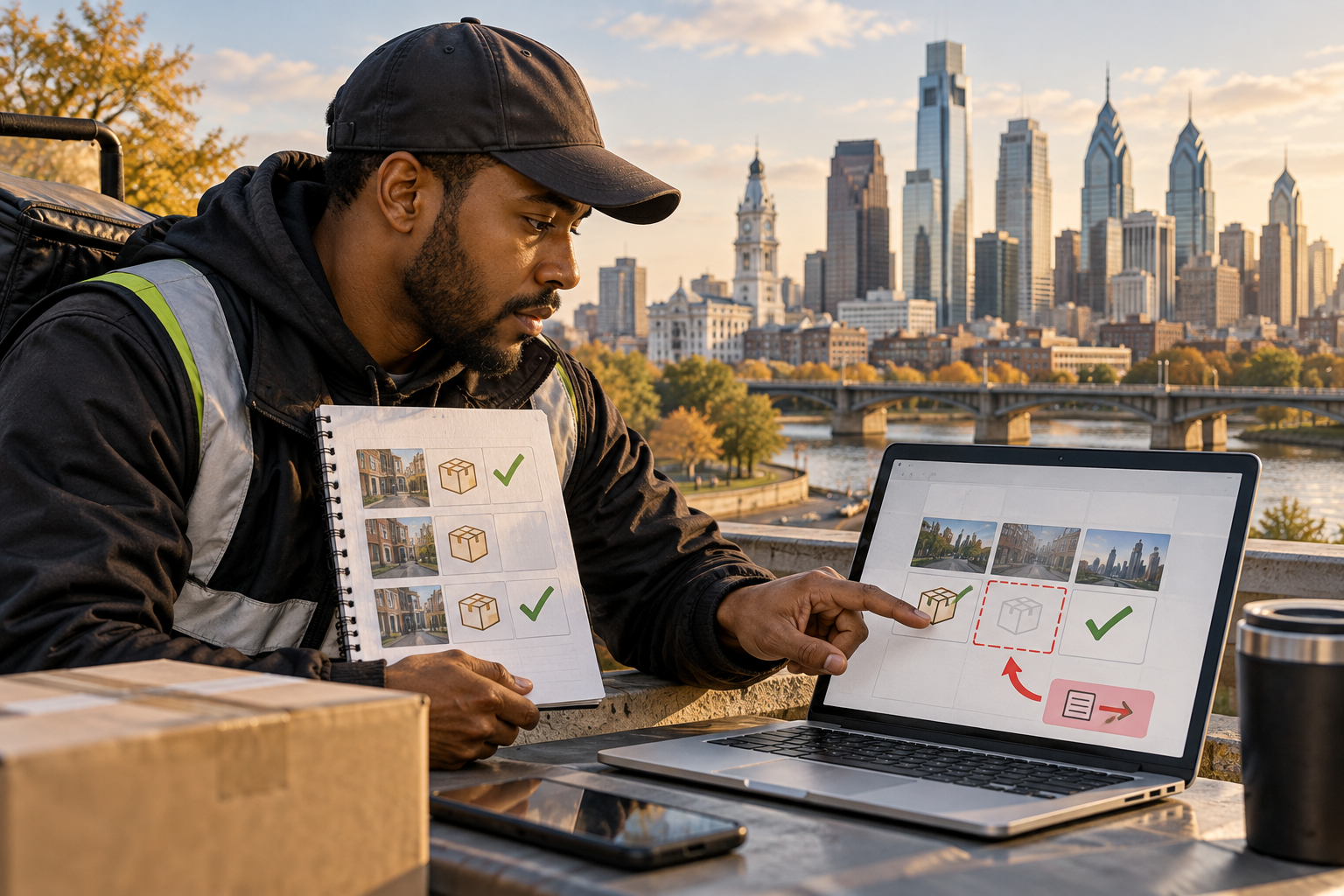 missing work hours in Philadelphia delivery jobs: comparing same-period records for an absent entry and tracking the correction.